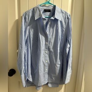Lane Bryant women’s Blue and White Striped Shirt